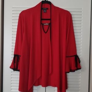 Red ❤ Liz McCoy 2fer blouse